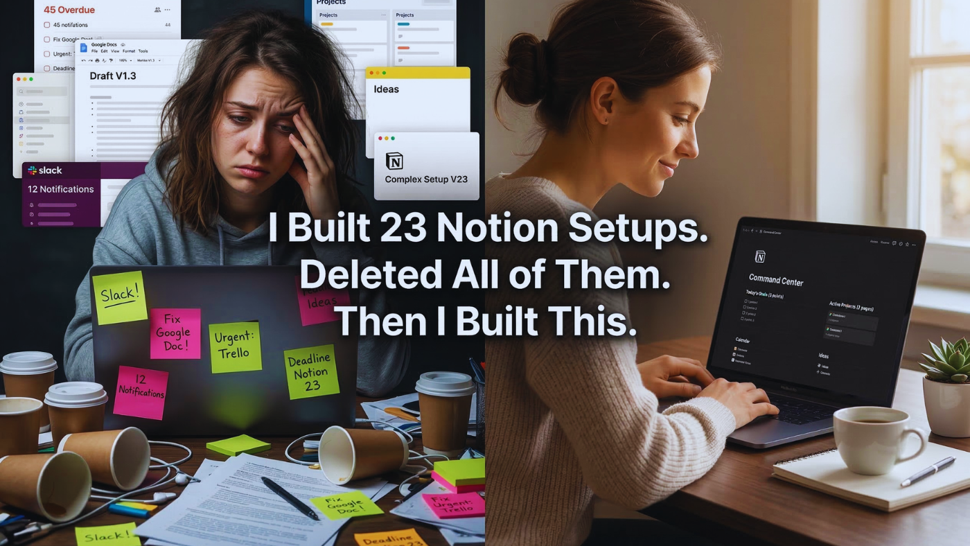 I Built 23 Notion Setups in 4 Months. I Deleted All of Them. Then I B?