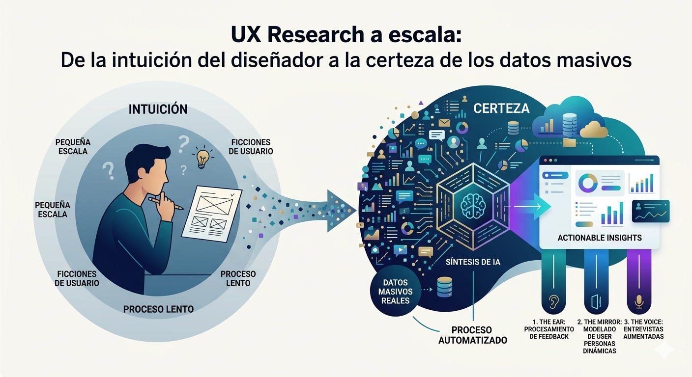 UX Research a escala: De la intuición del diseñador a la certeza de los datos masivos