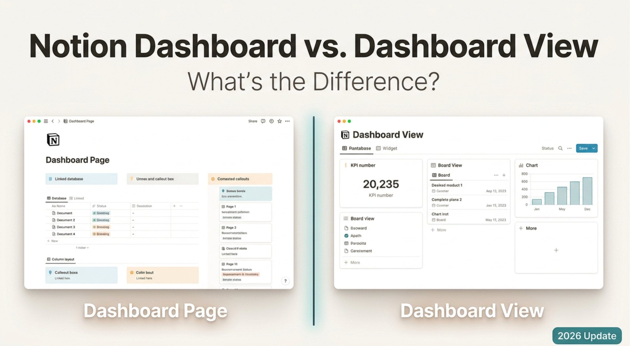 Notion Dashboard vs. Dashboard View: What’s the Difference?
