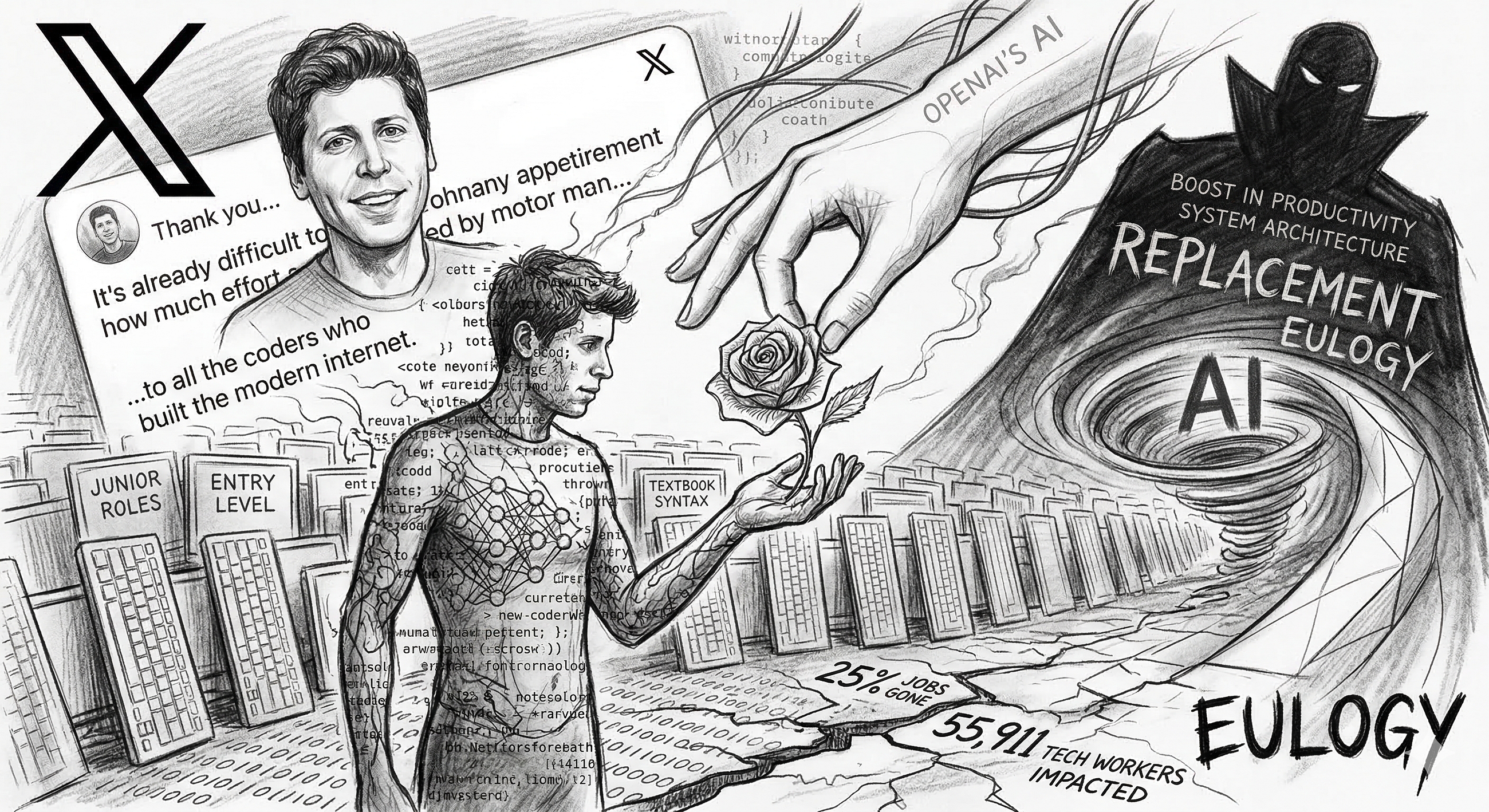 Goodbye, Human Coders?
Sam Altman Says
“Thank You” — and Why It Stings