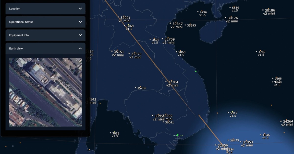 Trạm mặt đất Internet Starlink tại Việt Nam xuất hiện trên bản đồ vệ?