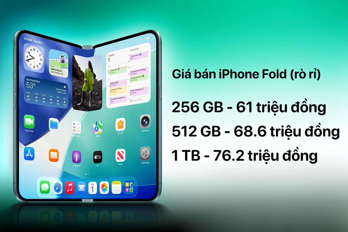 Rò rỉ giá bán của iPhone Fold, lên đến 76.2 triệu đồng?