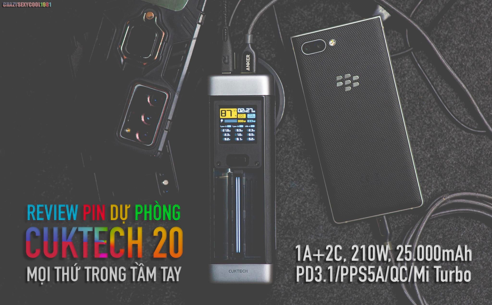 Review pin dự phòng Cuktech 20 - màn đẹp, công suất cao, dung lượng lớn, thông số chi tiết